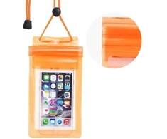 Oem Atsparus vandeniui bag for mobile phone with zipper closing oranžinis