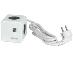 Aura_Line Buitinis ilgintuvas AURA LINE, 4 vt., 2USB C, 1,5m