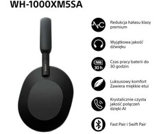 SONY WH-1000XM5SA Juodas WIRELESS Ausinės