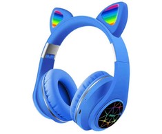 Ausinės iWear M2 Troksni Atceļoša Bērnu Kaķu Bluetooth Bezvadu Austiņas FM Radio / MP3 Mico SD un Telefona Zvans Zils