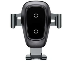 Baseus Metal Gravity Wireless Charger metalowy uchwyt automobilinis na kratkę wentylacyjną bezprzewodowa kroviklis Qi juoda (WXYL-B0A)