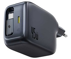 Baseus EnerCore CJ11 45W su portem USB-C i ze zwijanym kablem USB-C - juoda