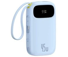 Baseus „EnerFill FC21 Qpow 3 Ultra 20000mAh 45W“ išorinė baterija su skaitmeniniu ekranu ir pridedamu laidu - Mėlyna