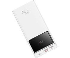 Baseus EnerFill FP41 30000mAh 22.5W Powerbank su Baseus Simple USB-A – USB-C 3A 30cm Kabelis – baltos spalvos