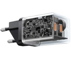 Sieninis įkroviklis Baseus GaN5 40W, 2x USB C (juodas)