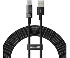 Baseus Gem USB A į USB C greito įkrovimo laidas 2 m 100 W Juodas