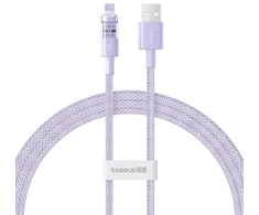 Baseus Gem USB į IP 2.4A greito įkrovimo laidas 1 m Violetinė