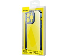 Baseus Blizgiai skaidrus dėklas ir grūdintas apsauginis stikliukas skirtas iPhone 14 Pro Max - Mėlynas