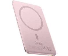 Baseus PicoGo AM41 5000mAh 20W itin plonas „MagSafe“ išorinis akumuliatorius, suderinamas su Baseus paprastu USB-C 60W 30cm laidu - Rožinė