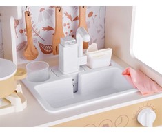 Jokomisiada Beautiful Large Wooden Kitchen for Children Oven Skalbimo mašina Šaldytuvas ZA5271