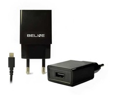 Beline Ład. siec. 1xUSB + lightning 1A juoda/juodas iPhone 5/6/7/8/X
