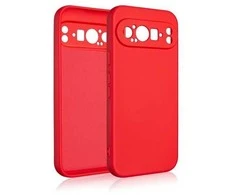 Beline silikoninis Google Pixel 9 Pro dėklas telefonui raudonos spalvos