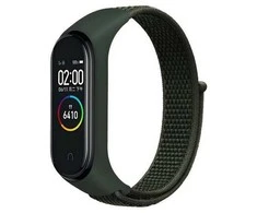 Beline apyrankė Mi Band 7/6/5/4/3 NylonLoop žalios spalvos