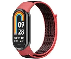 Beline Mi Band 10/9/8 NylonLoop apyrankė red-juodos spalvos