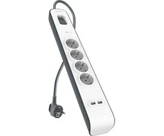 Belkin 525J, 4 Schuko lizdai, 2x USB-A, 2m