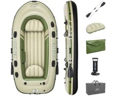 Bestway pripučiamas pontonas + irklai 294 x 137 cm Voyager X3 plaustų rinkinys 65164