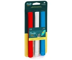 3Doodler Start Filament Eko | 2.5mm | 75 vnt | 3 spalvų Cherry Raudona/Simply Baltas/Ocean Mėlyna