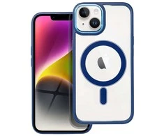 OEM dėklas, skirtas „iPhone 14 Color Edge Mag Cover“, suderinamas su „MagSafe“ mėlynas