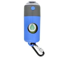 Oem Dog excrement bag dispenser with carabiner and flashlight LLFG24033 mėlynas