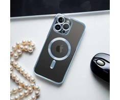 OEM dėklas, skirtas iPhone 15 PRO MAX, Electro Mag dėklas, suderinamas su MagSafe mėlynas