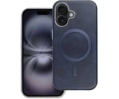 OEM dėklas, skirtas iPhone 15 PRO MAX, „Gentleman Mag Cover“, suderinamas su „MagSafe“, tamsiai mėlynas