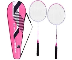 Jokomisiada Rackets Badminton rackets + case Set mėlynas or pink SP0826