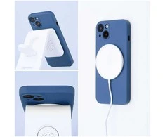 OEM dėklas, skirtas „iPhone 17 PRO“ silikoniniam „Mag“ dėklui, suderinamas su „MagSafe“ (didelė skylė) mėlynas