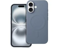 OEM dėklas, skirtas „iPhone 16“ silikoniniam „Mag“ dėklui, suderinamas su „MagSafe“ (didele skylute), šviesus mėlynas