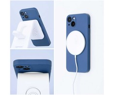 OEM dėklas, skirtas „iPhone 17 Pro Max / 18 Pro Max“ (žemas kameros kraštas), silikoninis „MagSafe“ dėklas (kameros apsauga), mėlynas