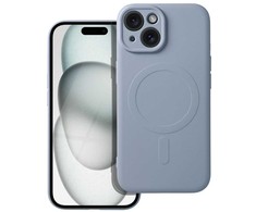 OEM dėklas, skirtas „iPhone 15“ silikoniniam „Mag“ dėklui, suderinamas su „MagSafe“ (fotoaparato apsauga), šviesus mėlynas