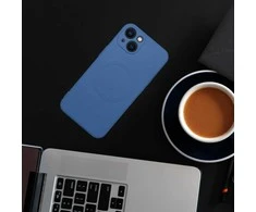 OEM dėklas, skirtas „iPhone 16 PRO MAX“ silikoniniam „Mag“ dėklui, suderinamas su „MagSafe“ (fotoaparato apsauga) mėlynas