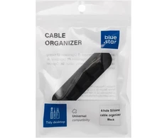 BlueStar Blue Star PJ-OCZ23 silicone self-adhesive organizer for 4 cables - juodas (1 pc.)
