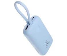 Nešiojamoji baterija Veger K1 (W1188) PD QC3.0 35W 10000 mAh su integruotu USB-C laidu / Lightning mėlynas