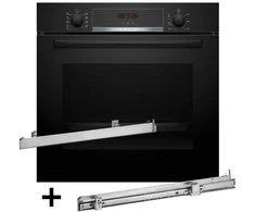 BOSCH HBA514BB3 orkaitė + BOSCH HEZ538000 vieno lygio teleskopiniai bėgeliai