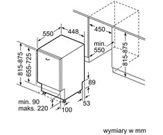 Bosch SPV4HMX13E indaplovė Pilnai įmontuojama 10 vietų komplektų