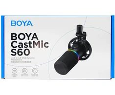 BOYA CastMic S60 laidinis dinaminis žaidimų mikrofonas USB XLR - Juodas