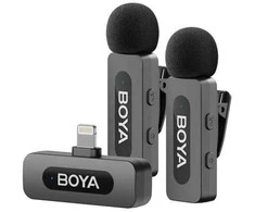 BOYA belaidis mikrofonas BY-V2 V2.0 2.4GHz su 2 siųstuvais ir 1 imtuvu (Lightning) Juodas EU