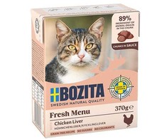 BOZITA Fresh Menu Vištienos kepenėlės padaže - šlapias kačių maistas - 370g