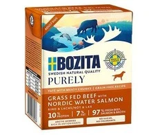 BOZITA Purely Paté Duoprotein jautiena and lašiša - wet dog food - 370g