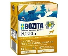 BOZITA Purely Paté Duoprotein vištiena ir elniena - šlapias šunų ėdalas - 370 g