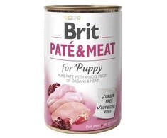 BRIT CARE Dog su vištiena ir kalakutiena Pate&amp;Meat for Puppy 400g