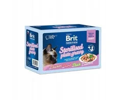 BRIT Premium by Nature Sterilizuotos lėkštės maišeliai su padažu, skonių mišinys - šlapias maistas katėms - 12x85g