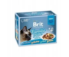 Vafo Praha Sro BRIT Premium Family Plate Mix of Flavors in Sauce - wet food for cats - 12x85g