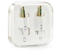 OEM kabelis AUX lizdas 3,5 mm (vyriškas) - lizdas 3,5 mm (vyriškas) dėžutė 1 m baltas