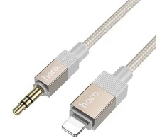AUX kabelis Jack 3,5 mm (kištukas) į Lightning (kištukas) Hoco 1 m UPA32A auksinis