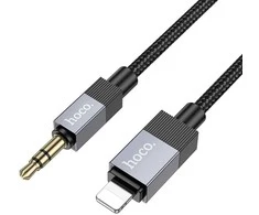 AUX kabelis Jack 3,5 mm (kištukas) - Lightning (kištukas) Hoco 1 m UPA32A juodas