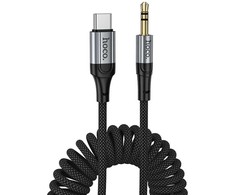 Cable AUX Jack 3,5 mm to USB C Hoco 1,5 m UPA33B juodas