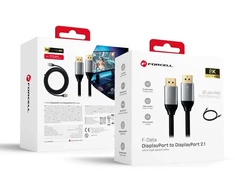 Cable Ekranas Port to Ekranas Port 2.1 Forcell 16K 60Hz/8K 120Hz/4K 240Hz - High Speed, HDR, Ethernet, G-SYNC/FreeSync, 80Gbps, 2 m juodas