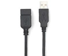 Kabelis Emos USB 2.0 A M – USB 2.0 A F 3m juoda