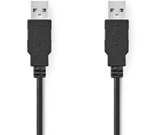 Kabelis Emos USB 2.0 A M -USB 2.0 A M, 3 m, juoda